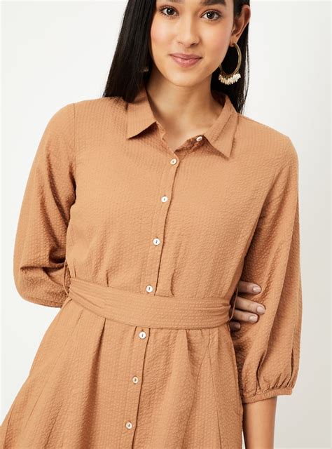 Buy Kalki x Max Women Seersucker Belted Shirt Dress Online at just Rs ...