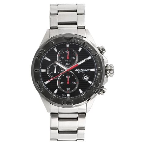 Titan Octane Black Dial Chrono Stainless Steel Watch For Men – The ...