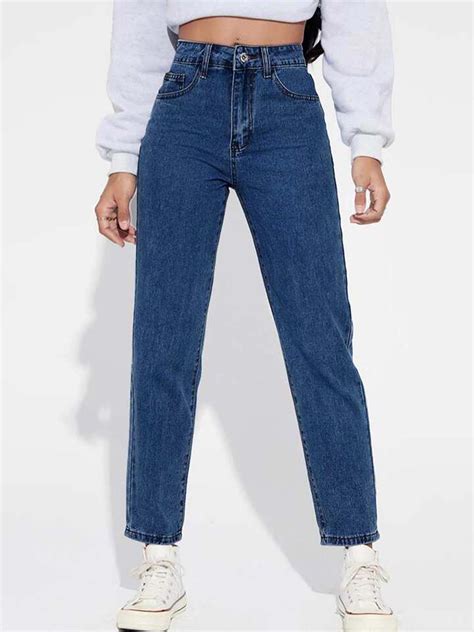Dark Blue Mom Fit Jeans – Reveal Store