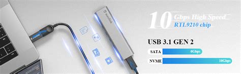 WAVLINK M.2 NVMe SSD Enclosure, USB 3.1 Gen 2 (10 Gbps) to NVMe PCI-E M ...