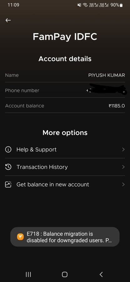 Fampay — Unable to transfer the refund to new account.