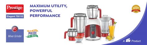 Buy Prestige Plastic Stylo V2 750 Watts Mixer Grinder With 3 Jars (Red ...