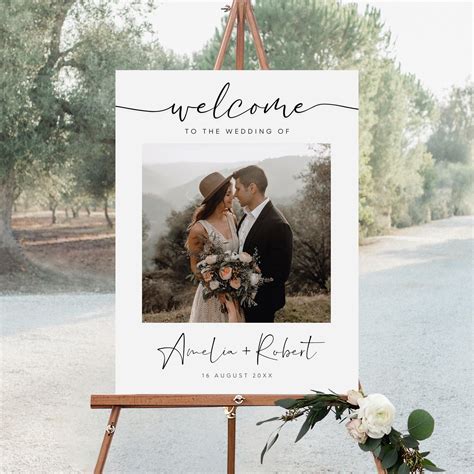 Photo Wedding Welcome Sign, Welcome Wedding Board, Reception Poster ...