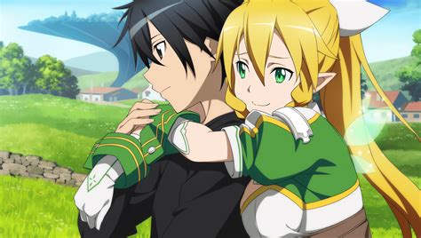 Sword Art Online HD Wallpaper: Kirito & Leafa's Serene Moment