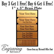 Buy BRASS TROPHY PLATE 1x3 Custom Name Plate Picture Plaque Name Tag ...