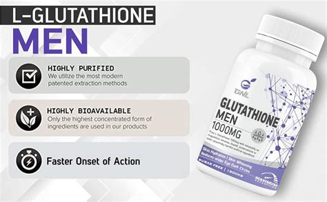 GNL Glutathione Tablets 1000mg For Men With Alpha Lipoic Acid, Vitamin ...