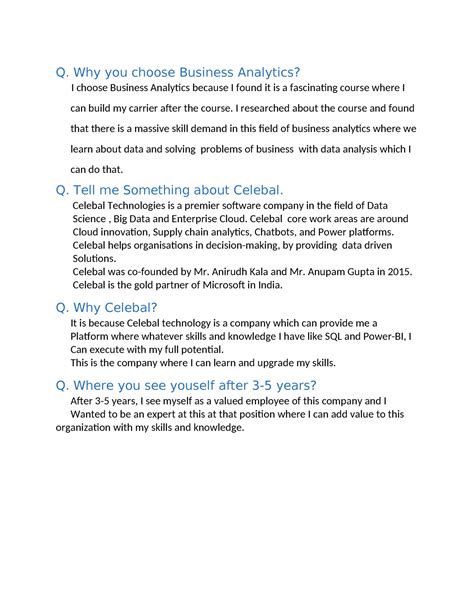 Interview questions - Summary wealth management - Q. Why you choose ...