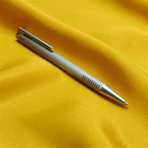 Lamy 206 BP logo Brushed Steel Body Ball Pen Silver Trims Medium Point ...