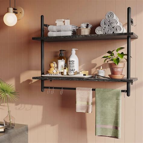 Buy Bestier Pipe Shelf Industrial Floating Shelving 31 Kitchen Wall ...