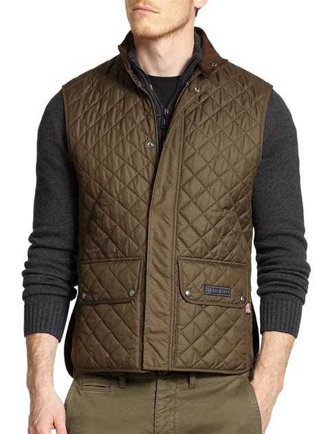 Belstaff Lightweight Technical Quilted Vest in Green for Men | Lyst