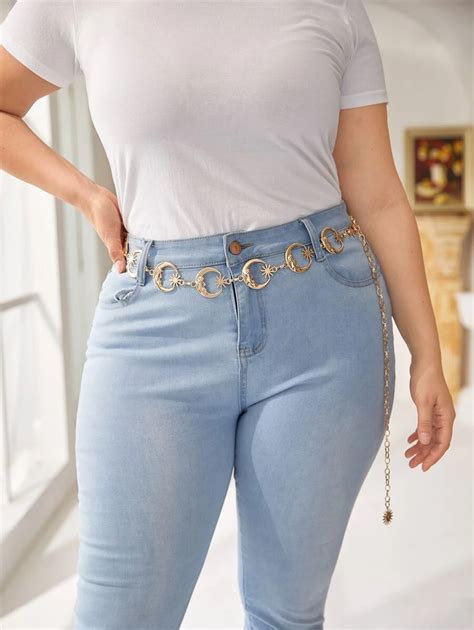 Party Western& Stylish Moon Decor Plus Size Belt For Jeans Pants ...