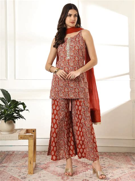 Buy trendy pure cotton kurta set with dupatta online India – Page 2 ...