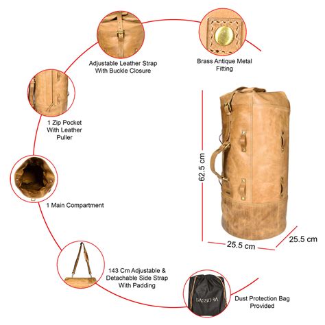 Sassora Premium Genuine Leather Duffle Bag