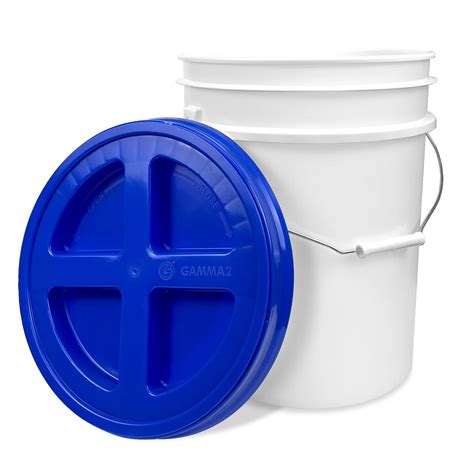 5 Gallon White Bucket With Blue Gamma Seal Screw On | Desertcart INDIA