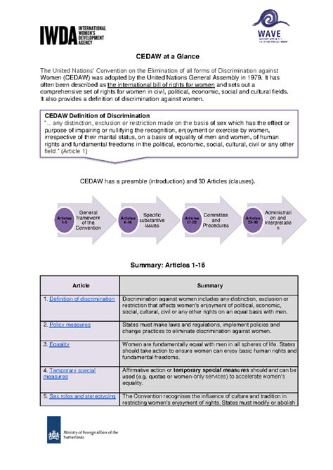 Cedaw at a Glance - CEDAW at a Glance The United Nations’ Convention on ...