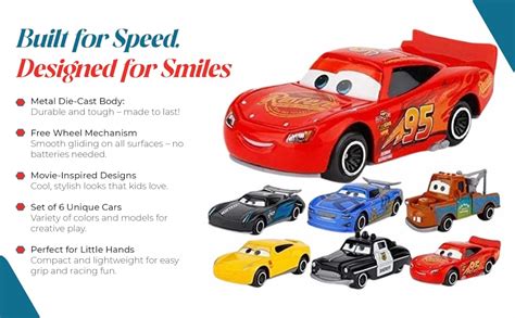 ToyTastic Mini Metal Die Cast Set of-6 Toy Vehicle Play Set Free Wheel ...