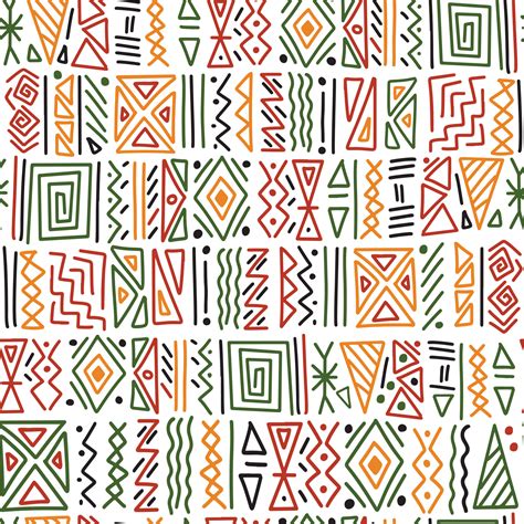 African ethnic tribal clash ornament seamless pattern background ...