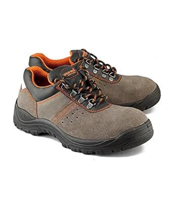 WILD BULL Men's Suede Leather Safety Shoes Derby Length - 6 UK Grey ...