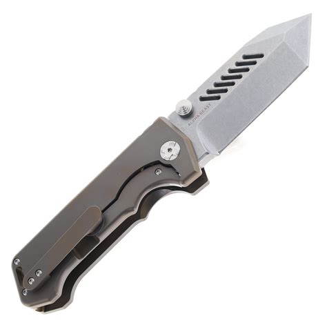 PMP Alpha Beast Bronze Titanium Handle Pocket Knife Magnacut Plain Edge ...