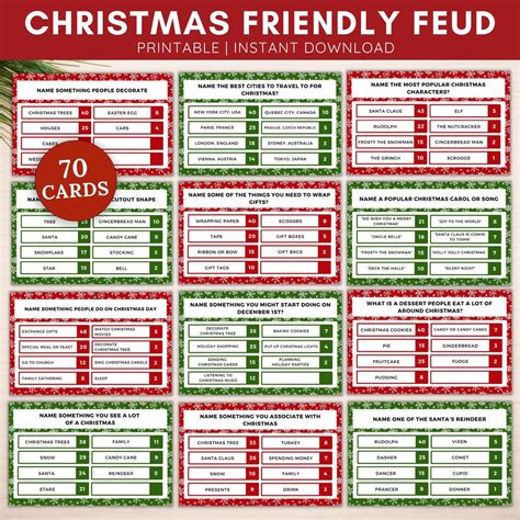 Christmas Friendly Feud Game Printable,christmas Family Feud Quiz ...
