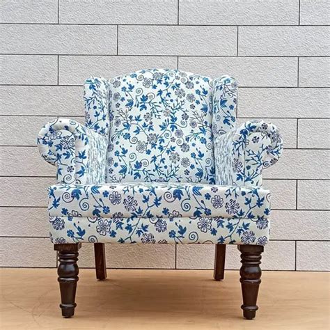Genova Wing Chair Blue for Living Room | The Home Dekor