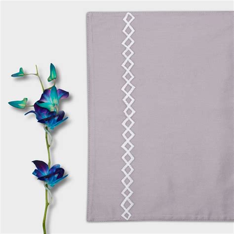 Buy Cubes Modern Grey Placemats (Set of 4) by Veda Homes - Home Artisan