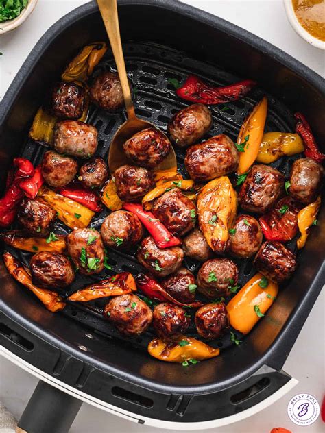 Air Fryer Bratwurst and Peppers - Belly Full