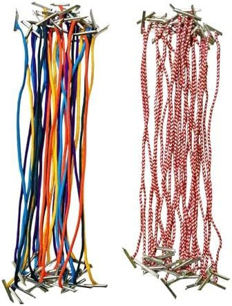 File Tags – 8 Inch Long (Pack of 100) – 50 Multicolor + 50 Red & White ...