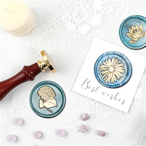 Buy YOLAKIS Lotus Wax Seal Stamp Lotus Seal Stamp Retro Wood Sealing ...