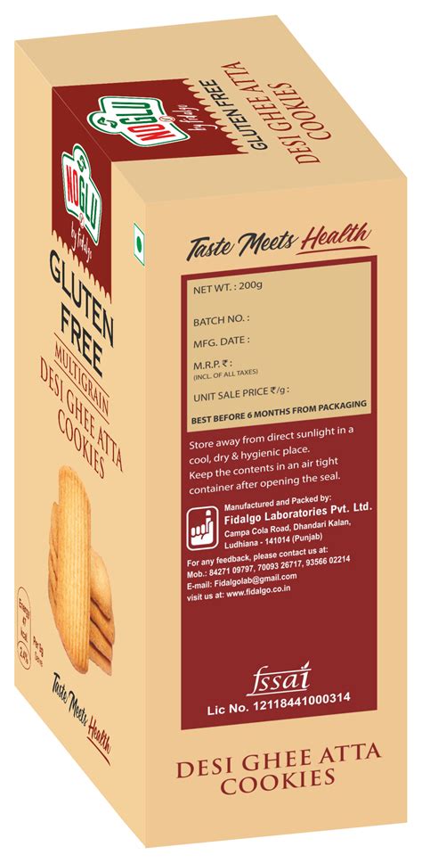 NOGLU (By Fidalgo) Gluten-Free Multigrain Desi Ghee Cookies 200gm | 10