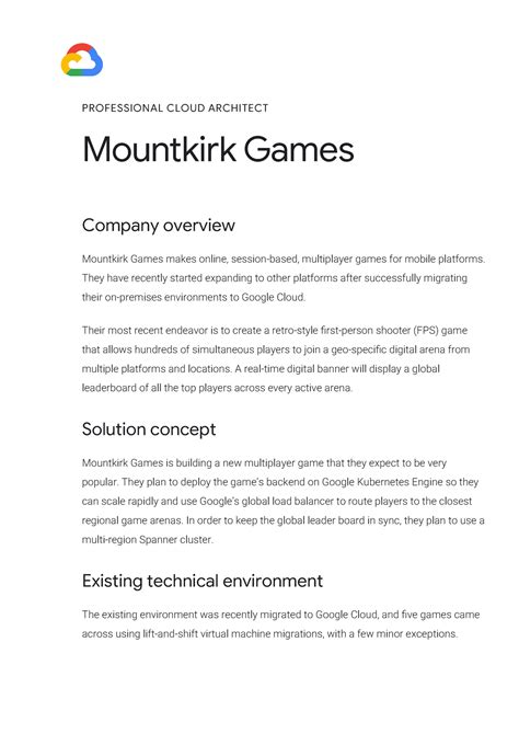 Mountkirk Games - sdfsdfsdfsdf - Mountkirk Games Mountkirk Games makes ...