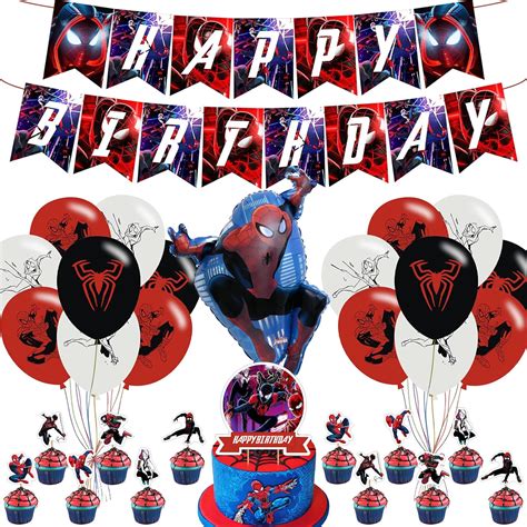 Miles Morales Party Supplies,Miles Morales Them Birthday Party ...