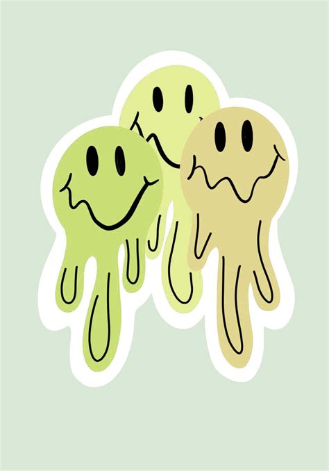 Download Melted Smiley Faces Sticker Wallpaper | Wallpapers.com