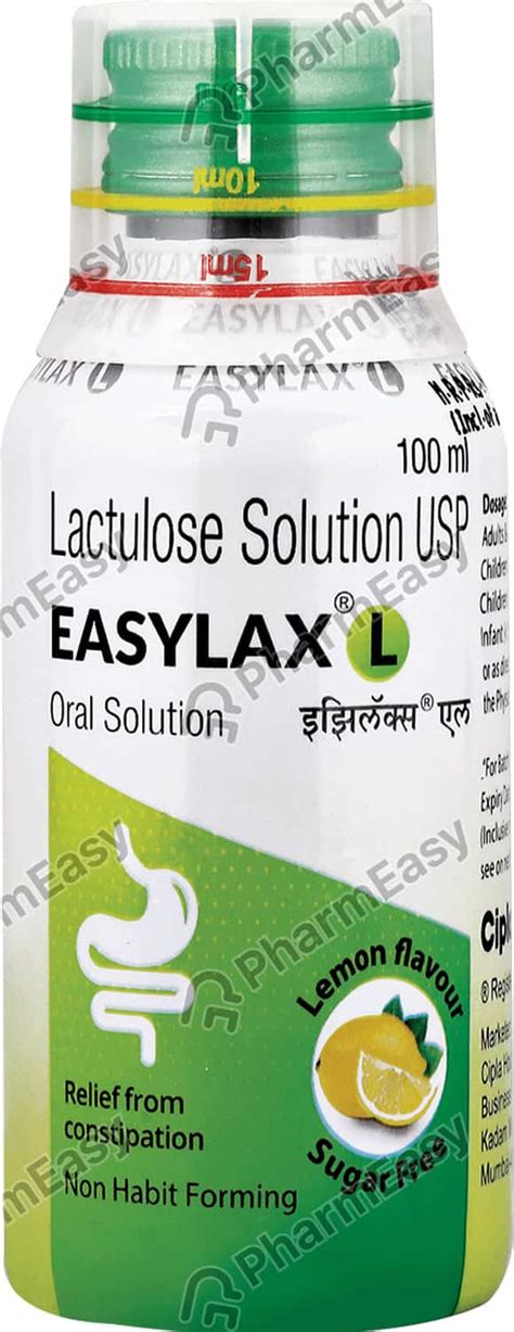 Easylax L 10 GM/15ML Oral Solution (100): Uses, Side Effects, Price ...