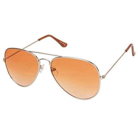Buy ARZONAI Classic Aviator Shape Silver-Orange UV Protection ...