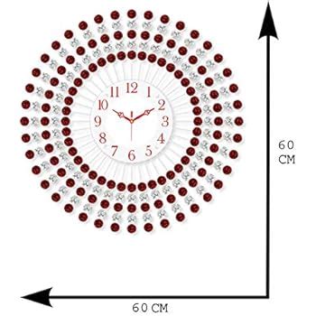 Buy eCraftIndia Diamond Series Analog Iron and Crystal Wall Clock (36 ...