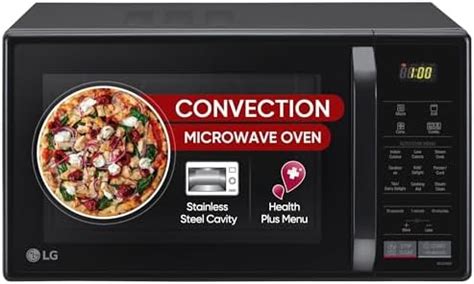 LG 21 L Convection Microwave Oven (MC2146BV, Black, With Heathplus menu ...