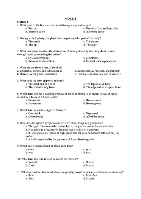 CPC Mock 5 - NOTHING SPECIFIC - MOCK- 5 Section 1 What parts of the ...