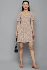 Buy Women Peach Print Casual Dress Online - 717498 | Allen Solly