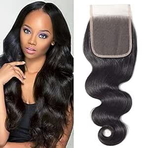Thrift Bazaar Body Wave Closure Human Hair Lace Closure 4x4 Free Part ...