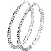 Shining Jewel - By Shivansh Austrian Crystal And Cz Silver Plated Hoop ...