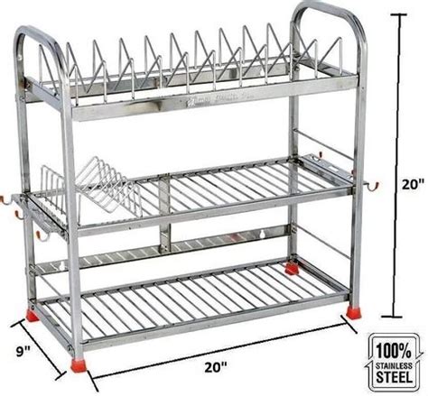 Amol Utensil Kitchen Rack Steel Premium Stainless steel Dish | Wall ...