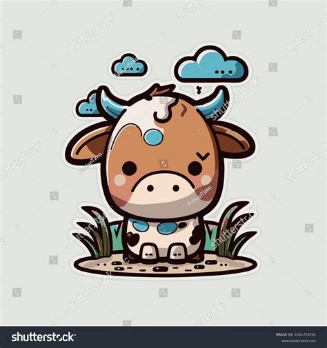 Cute Chibi Cow Kawaii Illustration Stock Vector (Royalty Free ...