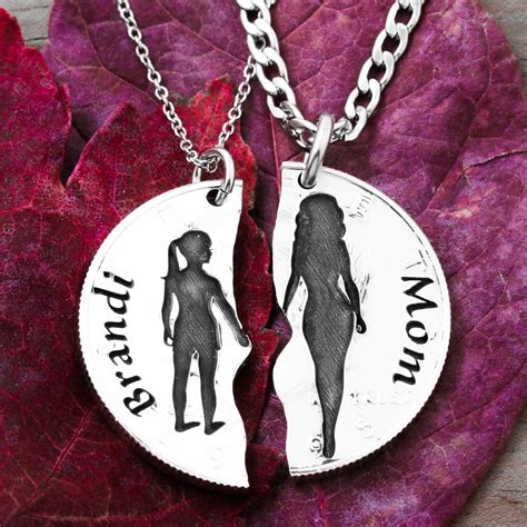 Mom and Daughter Necklaces Young Girl With Mother | Etsy