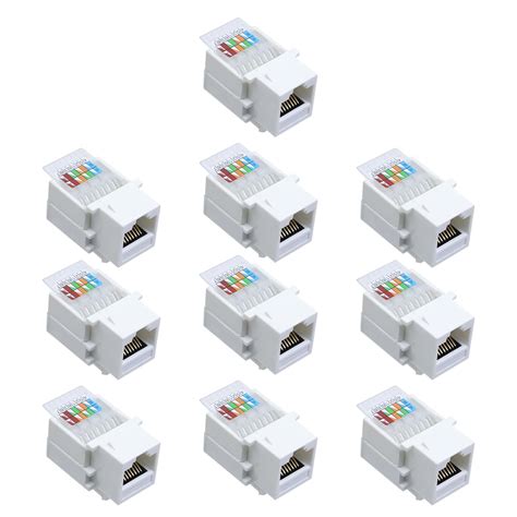 Antrader Antrader RJ45/Cat6/Cat5e Tool-Less Keystone Jack Connector ...