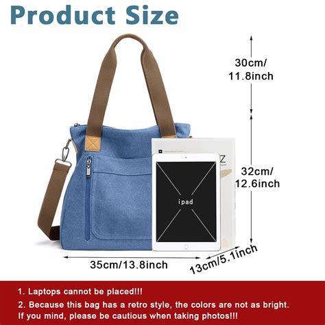 PALAY Women's Canvas Tote Bag with Large Capacity and Detachable Strap ...
