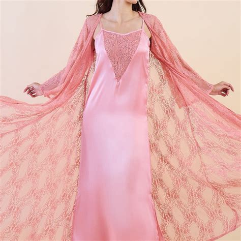 Luxury Lace Gown Set - Sheer Lace Gown with Satin Slip – The Kaftan Company