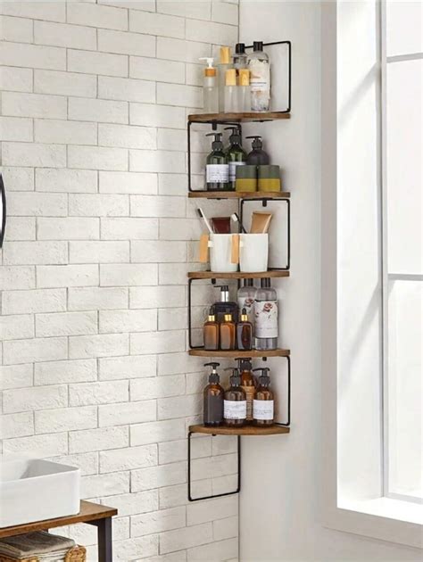 Estantería flotante de 5 niveles de madera con óxido, estantería de ...