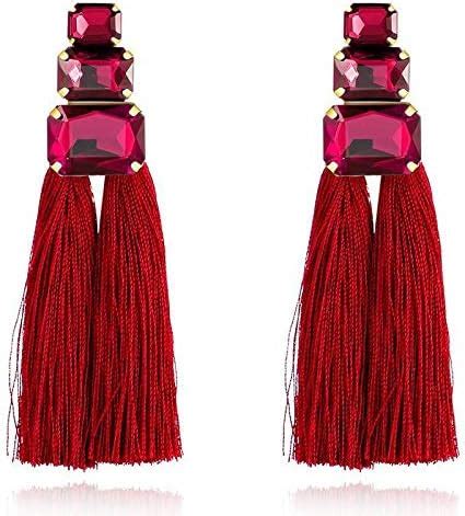 Buy Jane & Zuri Trendy Beautiful Italian Rectangular Red Crystals Stud ...