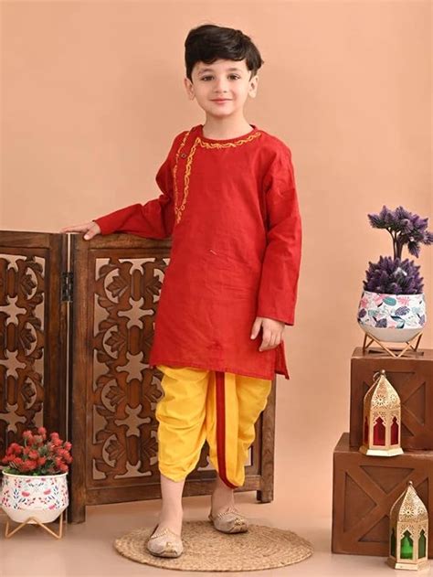 Buy Superminis Cotton Full Sleeves Abstract Embroidered Kurta with ...
